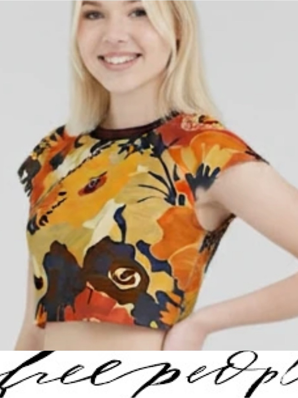Free People The Sonny Printed Crop Swim Tee❤️ NWOT